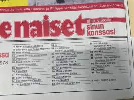 Me Naiset 1978 nr 7 (16.2.), Riitta Väisäsen kanssa Lahdessa, sivun persoona Paavo Noronen, Mika Waltari, Liisa Pekkala, Seija Paakkola Miss Suomi