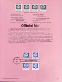 USA - Filatelia - 10 kpl ensipäiväleimattuja (FDC) valmiita kokoelmasivuja, joissa julkaisutiedot postimerkeistä. 1995.