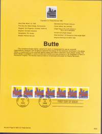 USA - Filatelia - 10 kpl ensipäiväleimattuja (FDC) valmiita kokoelmasivuja, joissa julkaisutiedot postimerkeistä. 1995.