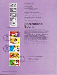 USA - Filatelia - 10 kpl ensipäiväleimattuja (FDC) valmiita kokoelmasivuja, joissa julkaisutiedot postimerkeistä. 1995.