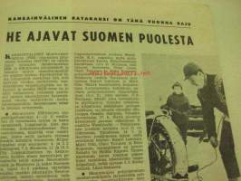 Moottoriurheilu 1965 nr 1, sis. mm. seuraavat artikkelit / kuvat, mainokset; Datsun 1965 . Raimo Rein. Jääratamiehet Matti Olin, Jarmo Bahne, Jouko Naskali, Reima