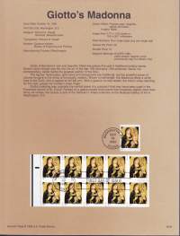 USA - Filatelia - 12 kpl ensipäiväleimattuja (FDC) valmiita kokoelmasivuja, joissa julkaisutiedot postimerkeistä.1995.