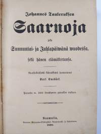 Johannes Tauleruksen saarnoja joka sunnuntai- ja juhlapäiwänä wuodessa, sekä hänen elämäkertansa
