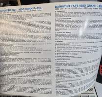 Daihatsu Taft F 10 &amp; 1600 gran F-20l myyntiesite.