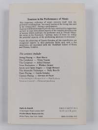 Tensions in the Performance of Music - A Symposium