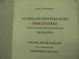 Suomalais-ruotsalainen taskutulkki sekä systemaattinen puhekielen sanasto / Svensk-finsk parlör med systematisk ordförteckning
