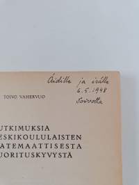 Tutkimuksia keskikoululaisten matemaattisesta suorituskyvystä (signeerattu, tekijän omiste)