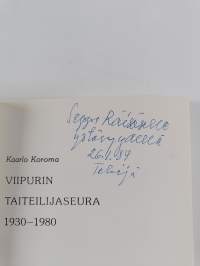 Viipurin taiteilijaseura 1930-1980 (tekijän omiste)