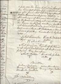 Kauppakirja 1844 - hitoriallinen asiakirja  3 sivua 50 kop veropaperilla