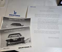Bertone fiat X1/9 &amp; lancia stratos hf brochure geneva motor show 3,75
