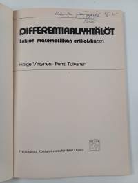 Differentiaaliyhtälöt : lukion matematiikan erikoiskurssi (signeerattu, tekijän omiste)