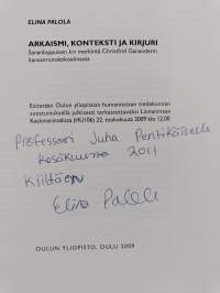 Arkaismi, konteksti ja kirjuri : sananloppuisen k:n merkintä Christfrid Gananderin kansanrunokokoelmassa (signeerattu, tekijän omiste)
