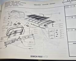 Simca 1100 1974 varaosaluettelo