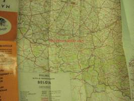 Matkailukartta Belgia WSOY / Foldex 1958