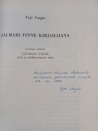 Jalmari Finne kirjailijana : Eripainos teoksesta Jalmari Finne : Työn ja mielikuvituksen mies (signeerattu, tekijän omiste)