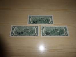 Aidot USA 2 dollaria taiteiljan signeeraamat Michael Jordan Chicago Bulls NBA koripallo käyttämättömät UNC setelit