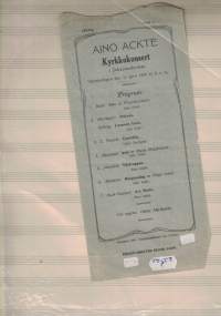 Aino Ackté: Kirkkokonsertti 1909, ohjelma