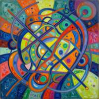 Uusi abstrakti alumiinitaulu. Koko 20 cm x 20 cm