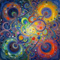 Uusi abstrakti alumiinitaulu. Koko 20 cm x 20 cm