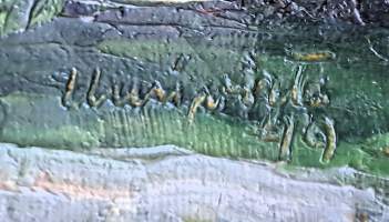 Uusivirta  "Karjalasta"  öljyväri kankaalle sign Uusivirta  -49,  kuvakoko 30x40   cm