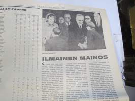 Vauhdin maailma 1967 nr 8, sis. mm. seur. artikkelit / kuvat / mainokset; Jätkä mä meen ensin, Saammeko esitellä Jussi Lagerblom autourheilun Aladin, III