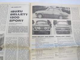 Vauhdin maailma 1967 nr 8, sis. mm. seur. artikkelit / kuvat / mainokset; Jätkä mä meen ensin, Saammeko esitellä Jussi Lagerblom autourheilun Aladin, III