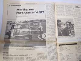 Vauhdin maailma 1967 nr 8, sis. mm. seur. artikkelit / kuvat / mainokset; Jätkä mä meen ensin, Saammeko esitellä Jussi Lagerblom autourheilun Aladin, III