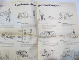 Vauhdin maailma 1967 nr 8, sis. mm. seur. artikkelit / kuvat / mainokset; Jätkä mä meen ensin, Saammeko esitellä Jussi Lagerblom autourheilun Aladin, III