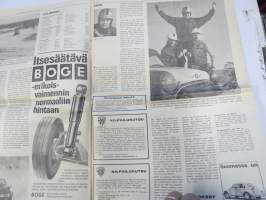 Vauhdin Maailma 1968 nr 3 sis. mm. seur. artikkelit / kuvat / mainokset; Esittelyssä Chris Amon, XIV Hankiralli,  - Poskisolistien vapaapäivä, Me viritämme
