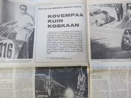 Vauhdin Maailma 1968 nr 2 sis. mm. seur. artikkelit / kuvat / mainokset; Monte Carlo ralli, Kansikuva Datsun 2000 - Hannu Mikkola, Anthony Joseph Foyt,Kymenlaakson