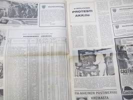 Vauhdin Maailma 1968 nr 2 sis. mm. seur. artikkelit / kuvat / mainokset; Monte Carlo ralli, Kansikuva Datsun 2000 - Hannu Mikkola, Anthony Joseph Foyt,Kymenlaakson