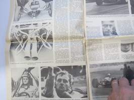 Vauhdin Maailma 1968 nr 10 sis. mm. Taas kerran Keimolass ajettiin 350ccSuomen mestaruudesta, Saammeko esitellä Graham Hill, Formula V, Suomen Grand Prix