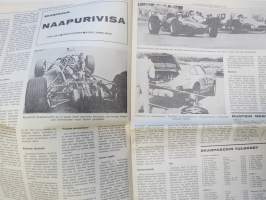 Vauhdin Maailma 1968 nr 10 sis. mm. Taas kerran Keimolass ajettiin 350ccSuomen mestaruudesta, Saammeko esitellä Graham Hill, Formula V, Suomen Grand Prix