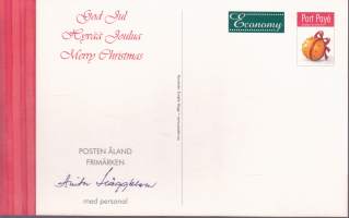 Filatelia - Ahvenanmaa - FDC -  Joulumerkkejä: Ensipäiväleimatut, postimaksu maksettu -kortilla (6 kpl)