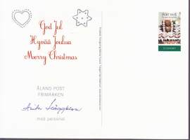 Filatelia - Ahvenanmaa - FDC -  Joulumerkkejä: Ensipäiväleimatut, postimaksu maksettu -kortilla (6 kpl)