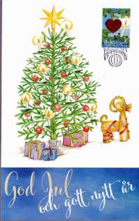 Filatelia - Ahvenanmaa - FDC -  Joulumerkkejä: Ensipäiväleimatut, postimaksu maksettu -kortilla (6 kpl)