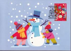 Filatelia - Ahvenanmaa - FDC -  Joulumerkkejä: Ensipäiväleimatut, postimaksu maksettu -kortilla (6 kpl)