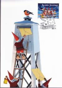 Filatelia - Ahvenanmaa - FDC -  Joulumerkkejä: Ensipäiväleimatut, postimaksu maksettu -kortilla (6 kpl)