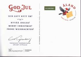 Filatelia - Ahvenanmaa - FDC -  Joulumerkkejä: Ensipäiväleimatut, postimaksu maksettu -kortilla (6 kpl)