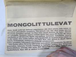 Vauhdin Maailma 1968 nr 1 sis. mm. seur. artikkelit / kuvat / mainokset; Mongolit tulevat,  Esittelyssä Sylvia Österberg, XIX KAK-ralli - Ack Värmeland du