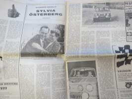 Vauhdin Maailma 1968 nr 1 sis. mm. seur. artikkelit / kuvat / mainokset; Mongolit tulevat,  Esittelyssä Sylvia Österberg, XIX KAK-ralli - Ack Värmeland du