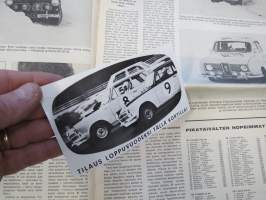 Vauhdin Maailma 1968 nr 4 sis. mm. seur. artikkelit / kuvat / mainokset; Esittelyssä Patricia Moss-Carlsson, III Napapiirin Tunturiralli, Parooni Huschke von