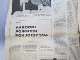 Vauhdin Maailma 1968 nr 4 sis. mm. seur. artikkelit / kuvat / mainokset; Esittelyssä Patricia Moss-Carlsson, III Napapiirin Tunturiralli, Parooni Huschke von