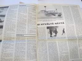 Vauhdin Maailma 1968 nr 4 sis. mm. seur. artikkelit / kuvat / mainokset; Esittelyssä Patricia Moss-Carlsson, III Napapiirin Tunturiralli, Parooni Huschke von