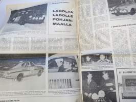 Vauhdin Maailma 1968 nr 4 sis. mm. seur. artikkelit / kuvat / mainokset; Esittelyssä Patricia Moss-Carlsson, III Napapiirin Tunturiralli, Parooni Huschke von
