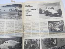 Vauhdin Maailma 1968 nr 4 sis. mm. seur. artikkelit / kuvat / mainokset; Esittelyssä Patricia Moss-Carlsson, III Napapiirin Tunturiralli, Parooni Huschke von