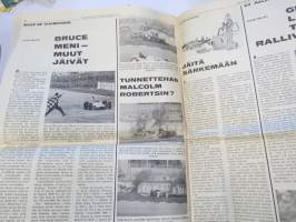 Vauhdin Maailma 1968 nr 4 sis. mm. seur. artikkelit / kuvat / mainokset; Esittelyssä Patricia Moss-Carlsson, III Napapiirin Tunturiralli, Parooni Huschke von