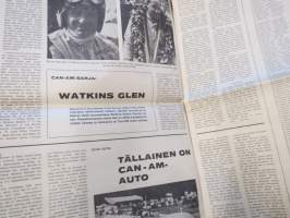 Vauhdin Maailma 1969 nr 8, sis. mm. seur. artikkelit / kuvat / mainokset; Brian Redman, Imatran Grand Prix, Escort-eliittimme Ruotsissa, Watkins Glen, Kuukauden