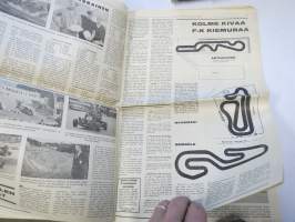 Vauhdin Maailma 1966 nr 7 -mm. Kuukauden profiili Jack Brabham Maailmanmestaruuden voi saavuttaa työntäenkin, Jyväskylän suurajot Timo ja Tomi tosimiellä, Mini