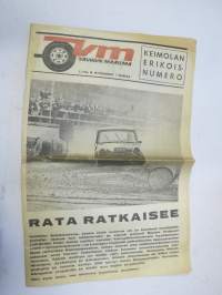 Vauhdin maailma 1966 nr 5, sis. mm. seur. artikkelit / kuvat / mainokset; Mitä toivomme Keimolalta, Suuntana Artukainen - sata autoa ja risat, Ruissalon rataa ja